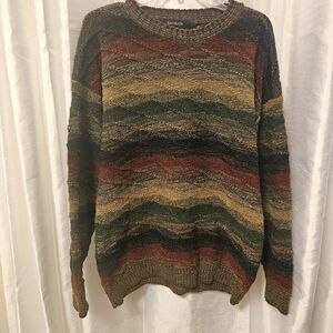 Lg Vintage Bachrach  Sweater Mens Coogi Style Textured Made In USA 100% Acrylic